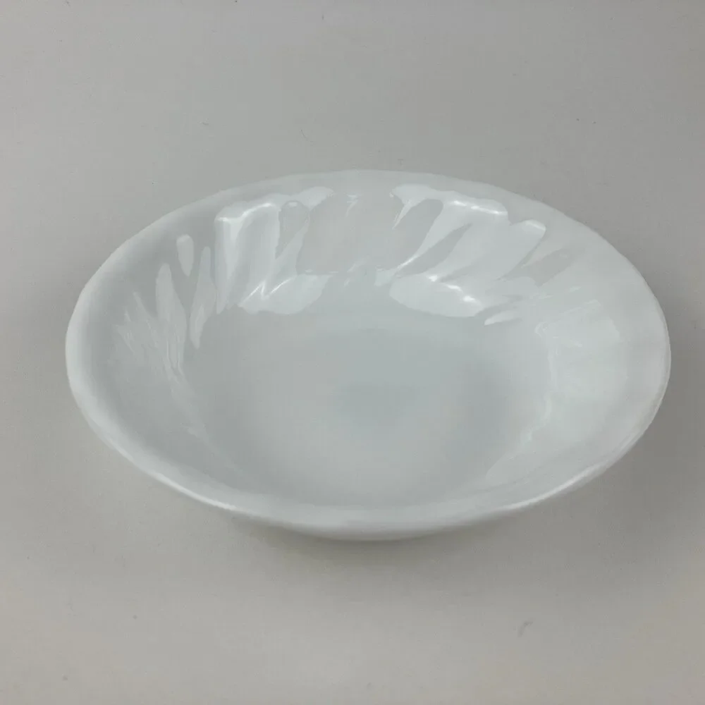 Corelle Corning Ware White Ceramic Swirl Dessert Bowls Set Of 4 VTG